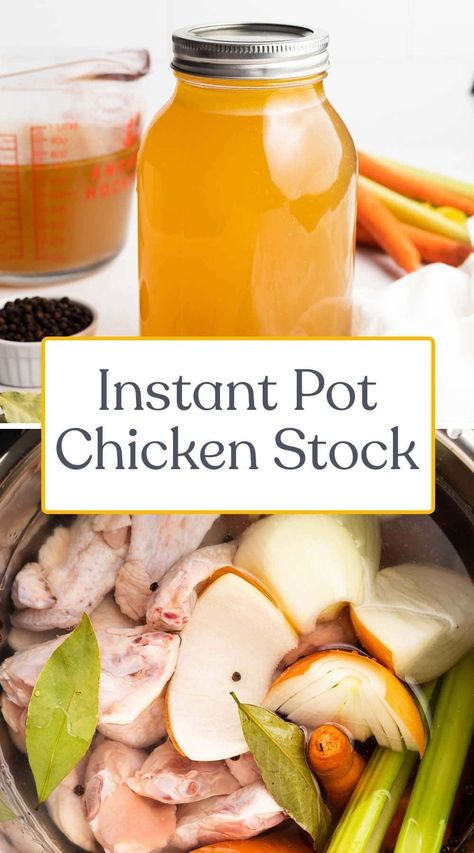 Chicken Stock Instant Pot, Instant Pot Chicken Broth, Instant Pot Chicken Stock, Leftover Rotisserie, Stock Recipes, Vegetable Scraps, Homemade Chicken Stock, Leftover Rotisserie Chicken, Chicken Bones