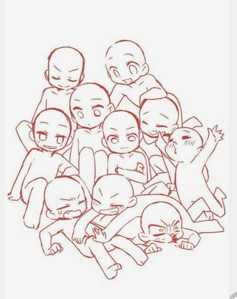 Friends Drawing Poses, Poses Art Reference, Draw Your Squad, Friends Drawing, Chibi Poses, References Drawing, Reference Anime, Poses Art, Art Bases