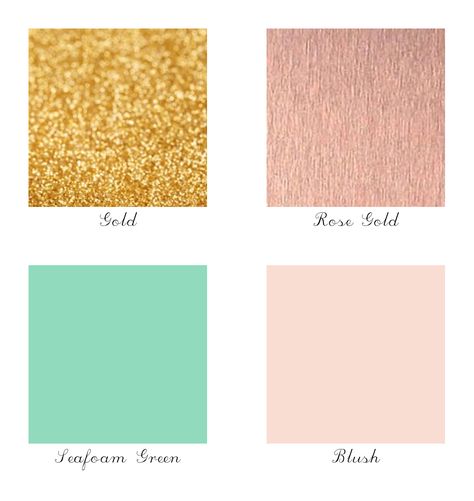 Gold, rose gold, blush, seafoam green wedding Aqua And Rose Gold Wedding, Rose Gold Mint Green Wedding Bridesmaid Dresses, Mint Green And Rose Gold Wedding, Seafoam Green And Pink Wedding, Sea Foam Green Color Pallette, Rose Gold And Mint Wedding, Seafoam Green Office, Turquoise And Rose Gold Wedding, Colors That Go With Rose Gold