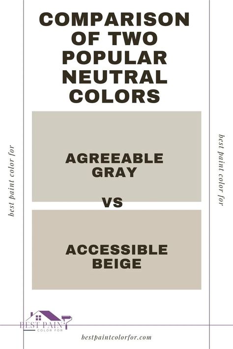 Agreeable Gray vs. Accessible Beige : Choosing the Perfect Greige Paint Color Grayish Tan Paint Colors, Agreeable Gray Vs Accessible Beige, Sherwin Williams Greige, Sherwin Williams Agreeable Gray, Best Greige Paint Color, Greige Paint Color, Mega Greige, Perfect Greige, Tan Paint Colors