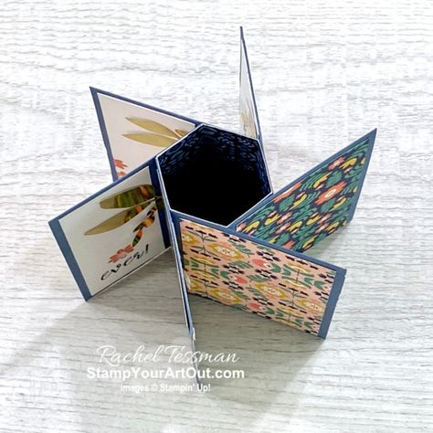 Tower Cards Tutorial, Card Swap Ideas, Su Fancy Fold Cards, Pinwheel Tower Card, Tower Cards, Pinwheel Cards, Rachel Tessman, Tower Card, Scrapbook Techniques