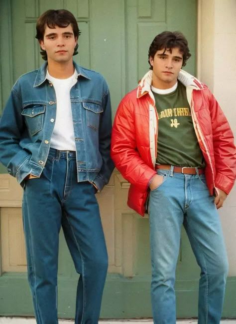 1980 Fashion Mens, Mid 80s Fashion, 80s Preppy Outfits, 80s Teen Boy Fashion, Boys 80s Outfit Ideas, 1980s Outfits Men, 1980s Preppy Style, Boys 80s Outfit, Men 80s Outfit