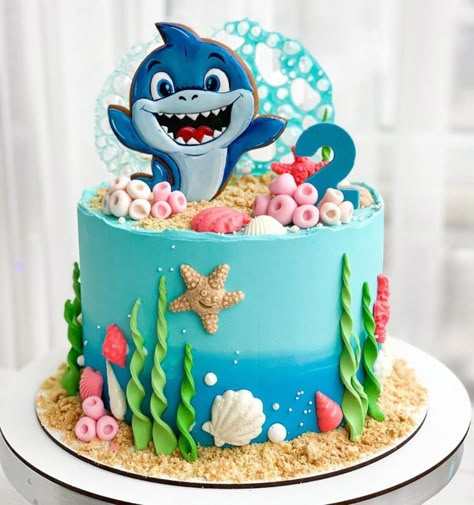 Baby Boy Birthday Cake 2nd, Baby Shark Birthday Party Boy Cake, Birthday Cake For Baby Boy 2nd, 3rd Birthday Cake For Boy, 1st Birthday Cake Ideas For Boys, Bday Cake For Boys Kids, Boys 2nd Birthday Cake, Baby Shark Cake Boy, Kids Cakes For Boys