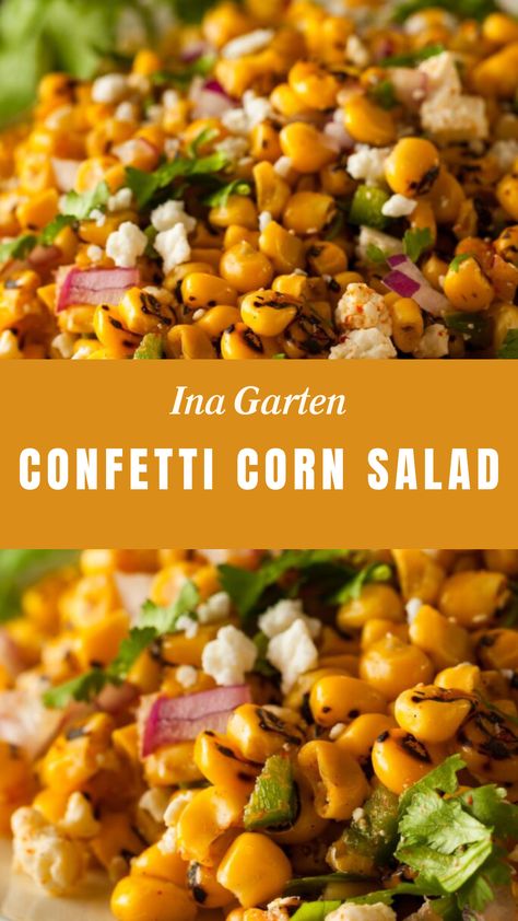 Ina Garten Confetti Corn Salad Confetti Corn Ina Garten, Confetti Corn Salad, Corn Bell Pepper Side Dish, Bell Pepper Side Dish, Chicken Brocoli, Confetti Corn, Simple Salads, Corn Salad Recipes, Bell Pepper Recipes