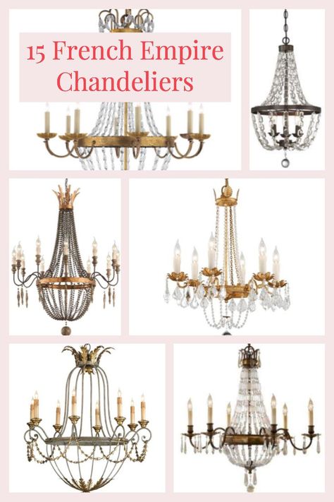 Empire Chandelier Dining Room, Living Room Lighting Ceiling Chandeliers, Timeless Chandelier, French Chandeliers, Dollhouse Chandelier, French Empire Chandelier, Chateau Decor, French Country Chandelier, Georgia House