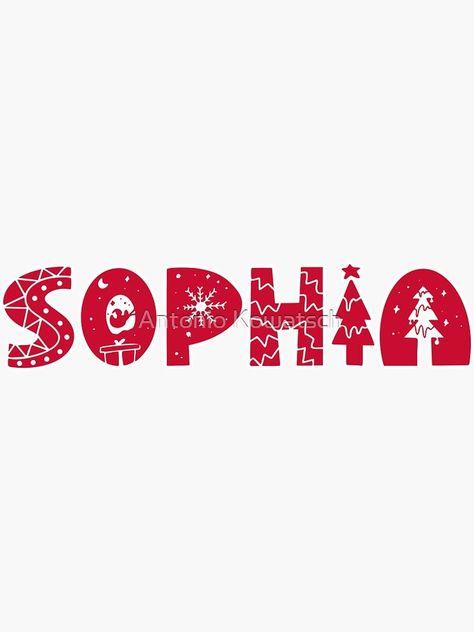 A personalized Christmas Sticker for people named Sophia. Sophia Name, Sophia Sophia, Christmas Wall Stickers, Xmas Sticker, Poster Christmas, Sticker Christmas, Name Label, Name Christmas, Aesthetic Christmas