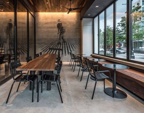 Wooden Coffee Shop Design, Starbucks Interior, Starbucks Shop, Café Starbucks, Starbucks Design, Study Cafe, Banquet Seating, Starbucks Reserve, Cafe Concept