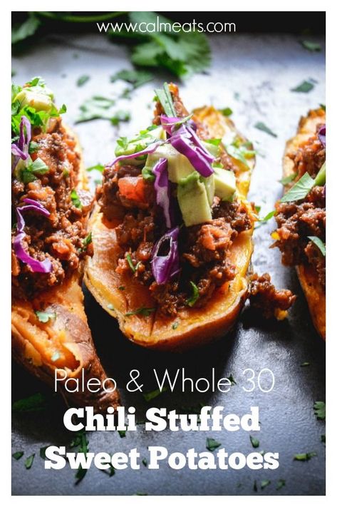 Paleo Stuffed Sweet Potato, Whole 30 Stuffed Sweet Potato, Aip Stuffed Sweet Potato, Tofu Stuffed Sweet Potato, Chili Stuffed Sweet Potato, Whole 30 Chili, Aip Foods, Stuffed Sweet Potato, Paleo Chili