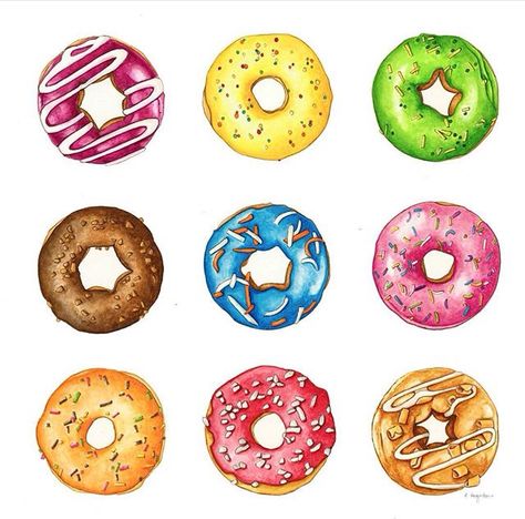 This is soo cute ! Drawing donuts Coloured Pencil Techniques, Square 1 Art, Donut Drawing, Donut Art, Procreate Ipad Tutorials, Ipad Tutorials, Paper Doll House, Watercolor Food, Cute Drawing