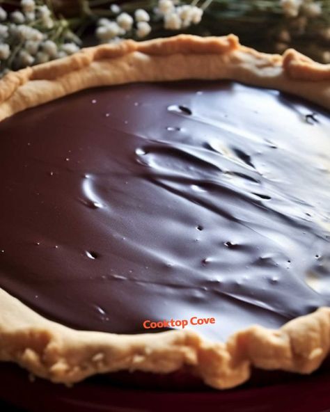 This is dubbed "Grandma's Chocolate Pie" as she became famous in her town for it. Still tastes like pure heaven today! Grandma's Chocolate Pie, Cooktop Cove, Chocolate Tarts, Chocolate Pie Recipes, Baked Pie Crust, Dessert Spread, Chocolate Pie, Delish Recipes, Chocolate Pies