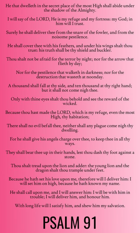 Psalms 91 Kjv, Psalm 91 Kjv, Psalm 91 Prayer, Psalm 20, Psalms 91, Bible Psalms, Shadow Of The Almighty, Virtuous Woman, Christian Journaling