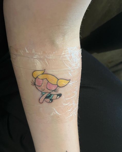 Bubbles Tattoo Powerpuff, Bubbles Powerpuff Tattoo, Power Puff Girls Tattoo, Powerpuff Girls Tattoo, Bubble Tattoo, Powerpuff Girls Bubbles, Power Puff Girls Bubbles, Power Puff Girls, Girls Tattoo