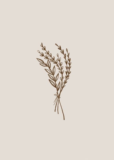 Herb Bouquet – Collection Prints Herb Bouquet, Simple Bouquet, Brand Illustration, Dried Herbs, Autumn Collection, Elegant Tattoos, Natural Frame, Canvas Designs, Face Framing