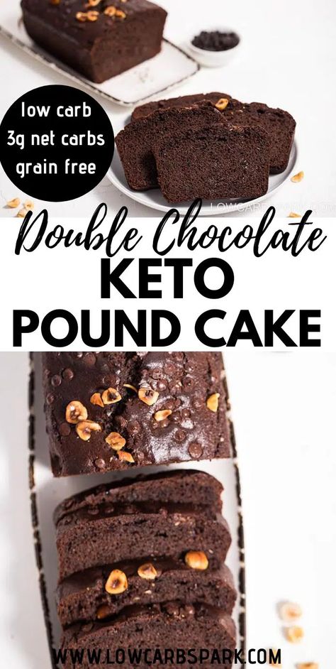 Super Moist Double Chocolate Keto Pound Cake Keto Dark Chocolate Recipes, Keto Loaf, Keto Pound Cake, Thm Cake, Keto Favorites, Keto Cakes, Chocolate Loaf Cake, Keto Baking, Ultimate Keto Meal Plan