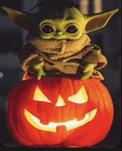 Bebe Yoda, Pumpkin Painting Party, Yoda Halloween, Baby Cartoon Characters, Yoda Images, Yoda Wallpaper, Yoda Funny, Halloween Wallpaper Backgrounds, Halloween Wallpapers