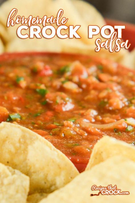 Do you love homemade salsa? Our homemade crock pot salsa is so simple to throw together and has that great made from scratch taste! Crock Pot Salsa, Specific Carbohydrate Diet Recipes, Slow Cooker Salsa, Homemade Ideas, Mild Salsa, Mexican Cooking, Homemade Salsa, Crock Pot Slow Cooker, Crockpot Meals