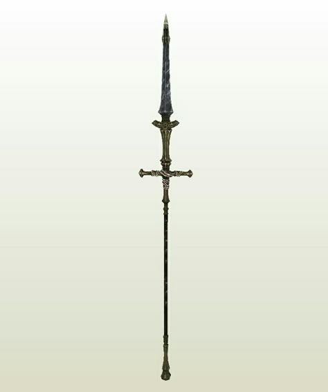 Ornstein's Dragonslayer Spear Short Spear Fantasy, Spear Designs Art, Dnd Spear, Spear Concept Art, Spear Rpg, Spear Concept Design, Fantasy Spear, Spears Design, Spear Design