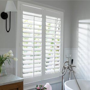 Newport Shutters - Shutters Sunroom Window Treatments, Window Shutters Indoor, Window With Shutters, Shutters Indoor, Shutter Window Treatments, Shutters Living Room, Small Bathroom Window, Indoor Shutters, Farmhouse Window Treatments