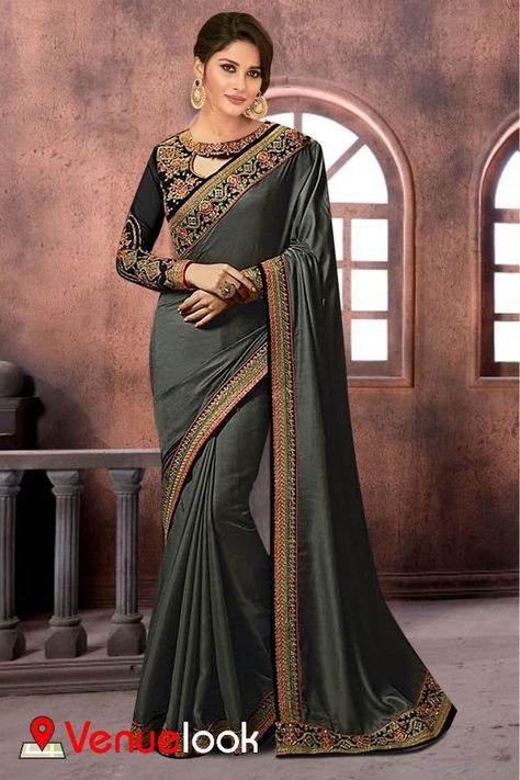 Kajal Saree, Kajal Aggarwal Saree, Swarovski Saree, Blouse Design Simple, Dark Green Saree, Function Saree, Office Wear Saree, African Traditional Dress, Laxmipati Sarees