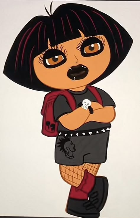 Dora Pics, Dora Memes, Emo Cartoons, Emo Disney, Funny Baby Jokes, Emo Pictures, Images Emoji, Dora Funny, Disney Character Drawing