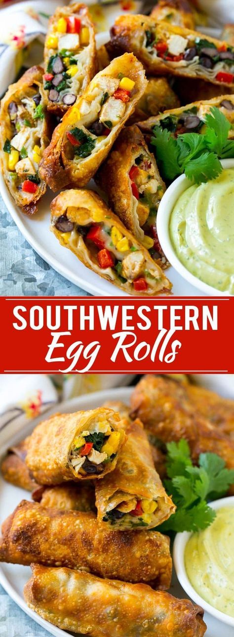 Southwestern Egg Rolls Recipe | Easy Egg Roll Recipe | Mexican Appetizer | Egg Roll Recipe | Southwest Egg Rolls #eggrolls #appetizer #southwest #dinner #dinneratthezoo Easy Egg Roll Recipe, Easy Egg Roll, Mexican Appetizer, Southwest Egg Rolls, Southwestern Egg Rolls, Egg Roll Recipe, Rolls Recipe Easy, Egg Rolls Recipe, Mexican Appetizers