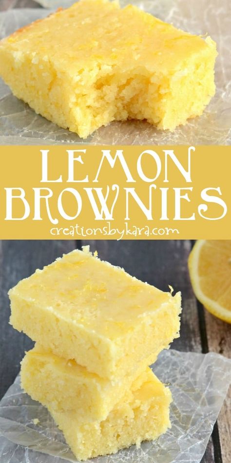 Easy Lemon Brownies, Healthy Recipes Summer, Lemon Brownies Recipe, Lemon Brownies, Lemon Dessert, Lemon Dessert Recipes, Lemon Bars, Lemon Desserts, Lemon Recipes