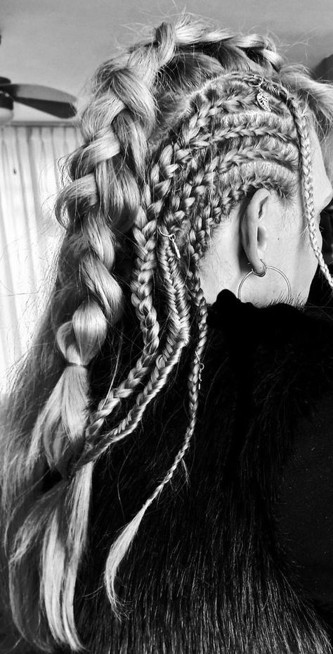 Viking Wedding Hairstyles, Viking Hairstyle, Warrior Braid, David Hair, Scalp Braids, Hairstyle Ideas Easy, Viking Braids, Long White Hair, Viking Wedding