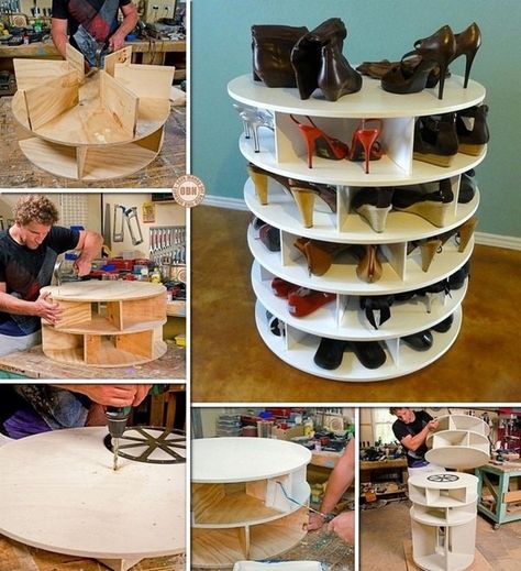 If you need an ultimate solution for shoe storage, then nothing can be super chic than this diy project. This Shoe Storage Rack is easy to make. Spinning Shoe, Lazy Susan Shoe Rack, Spinning Shoe Rack, Wardrobe Shoe Rack, Diy Turntable, Shoe Tower, Diy Lazy Susan, Rotating Shoe Rack, Shoe Storage Ideas