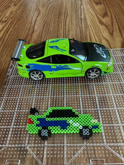 F&F Eclipse Perler Bead Pattern Fast And Furious Perler Beads, Dirt Bike Perler Bead Patterns, Perler Bead Car Pattern, Cars Perler Beads, Pearler Bead Template, Car Perler Bead Pattern, Perler Beads Car, Car Perler Beads, Fast And Furious Eclipse