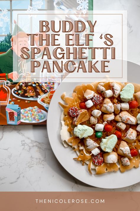 EE071B6D-D5DC-4A21-A0A0-5B7B87C76068 Elf Spaghetti Recipe, Pancake Spaghetti, Elf Spaghetti, Maple Syrup Candy, Couples Night, Elf Movie, Pancake Stack, Spaghetti Recipe, Night Couple