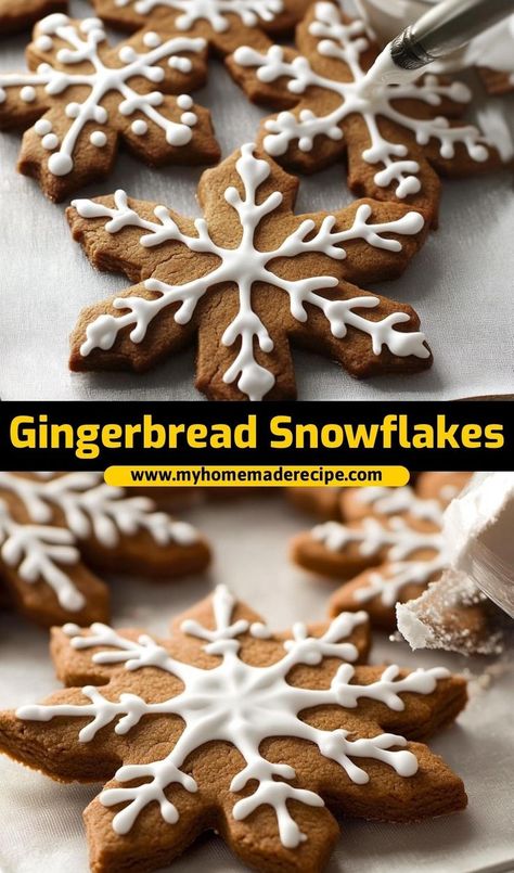 Here’s the recipe for Gingerbread Snowflakes—delicious gingerbread cookies shaped like snowflakes, perfect for the holidays! Recipe For Gingerbread, Gingerbread Snowflakes, Snowflake Gingerbread, Snowflake Cookies, Gingerbread Recipe, Christmas Star, Turkey Recipes, Christmas Movies, Main Dish Recipes