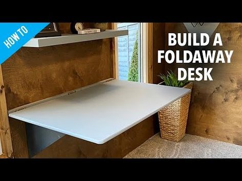 How to build a folding desk #diy #home #office - YouTube Foldaway Desk, Collapsible Desk, Diy Home Office, Fold Out Desk, Desk Diy, New Desk, Woodworking Plans Beginner, Desk Plans, Folding Desk