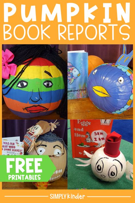 Character Pumpkin Book Report, Pumpkin Painting Ideas Based On A Book, Kids Pumpkin Book Character, Pumpkin Decorating Based On Books, Children’s Book Character Pumpkin, Pumpkin Book Decorating Ideas, Pumpkin Characters From Books 1st Grade, Pumpkin Book Report Ideas, Pumpkins Based On Kids Books