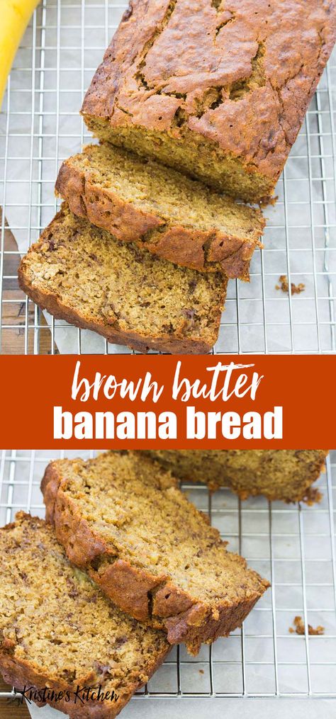 Banana Bread Recipe Brown Butter, Banana Bread Easy Moist, Breakfast Pizza Crescent Roll, Brown Sugar Banana Bread, One Bowl Banana Bread, Breakfast Bowls Recipe, Breakfast Oatmeal Recipes, Brown Sugar Recipes, Breakfast Bread Recipes