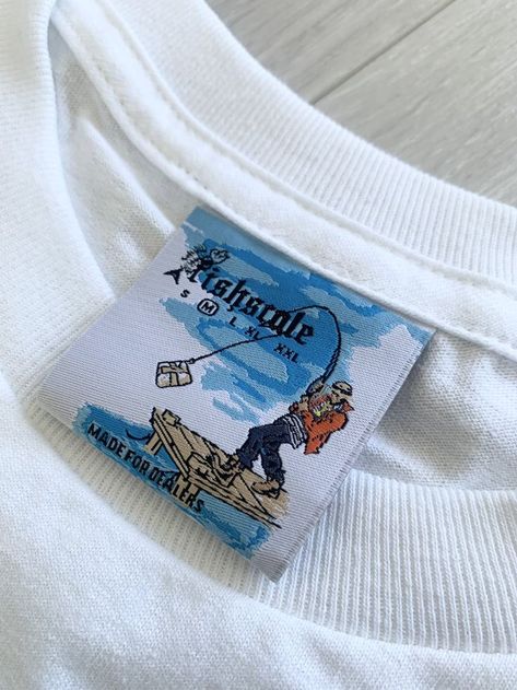 Clothing Labels Design, Hang Tag Design, Graphic Shirt Design, Etiquette Vintage, Shirt Design Inspiration, Mens Fashion Streetwear, Shirt Print Design, Garment Labels, Clothing Tags