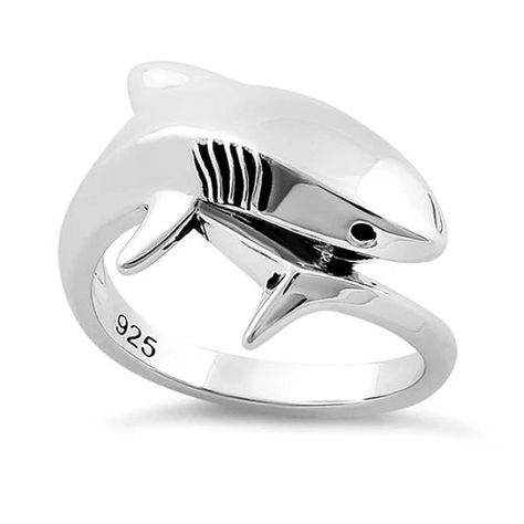 Hawaiian Shark Ring, Sterling Silver Killer Shark Band Ring Sterling Silver Ring Stamped: 925 Silver Metal: Genuine 925 Sterling silver Ring Width: 13 mm This ring arrives in a beautiful gift box. SKU: W75006 Shark Ring, Silver Shark, Hawaiian Jewelry, Birthday Mom, Cute Shark, Valentine Anniversary, Stone Material, Funky Jewelry, Stone Setting