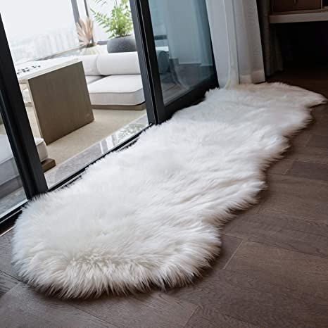 Coumore Ultra Soft Faux Sheepskin Fur Rug White Fluffy Area Rugs Chair Couch Cover Fuzzy Rug for Bedroom Bedside Floor Sofa Living Room, 2x6 Feet White Office Sanctuary, Floor Sofa Living Room, White Fur Rug, Nursery Accents, Fuzzy Rug, Faux Sheepskin Rug, Chair Couch, Faux Fur Rug, Fur Rug