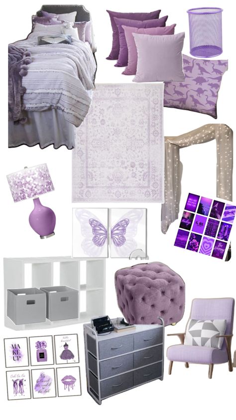 Purple Dorm, College Dorm Room Decor, Room Redesign, Purple Themes, Room & Board, College Dorm Rooms, College Dorm, Dorm Room Decor, Room Inspiration Bedroom