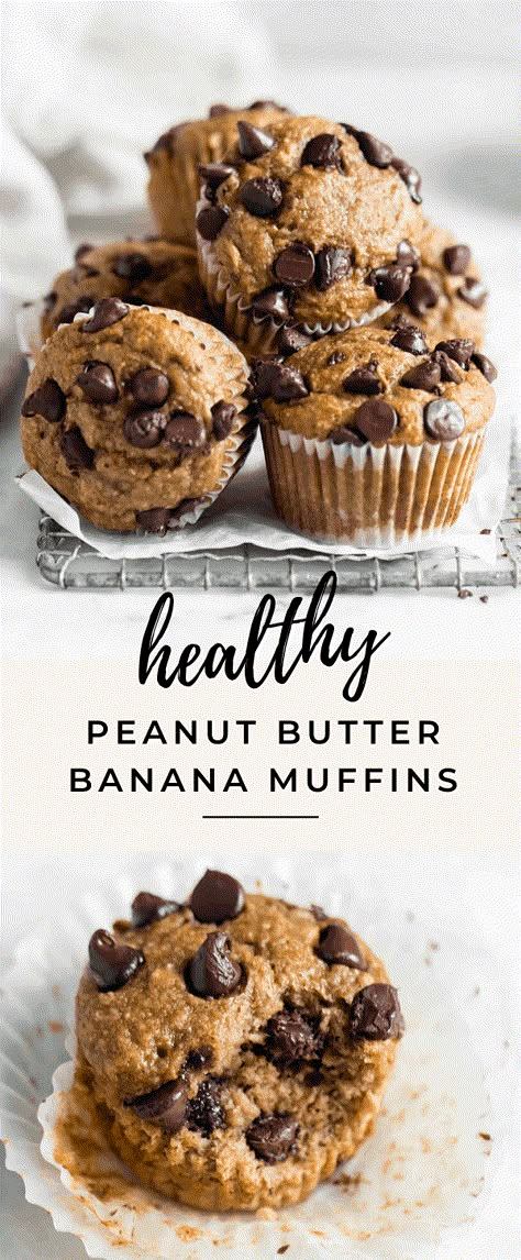 Healthy Peanut Butter Banana Muffins | https://bromabakery.com/healthy-peanut-butter-banana-muffins/ Banana Protein Muffins, Menu Sarapan Sehat, Peanut Butter Muffins, Broma Bakery, Peanut Butter Banana Muffins, Bolo Fit, Protein Muffins, Healthy Peanut Butter, Banana Healthy