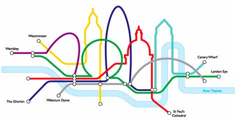 tube map graphic design London Skyline Tattoo, London Tube Map, London Underground Map, Gcse Textiles, Underground Map, City Branding, Road Bridge, London Tube, Festival Flyer