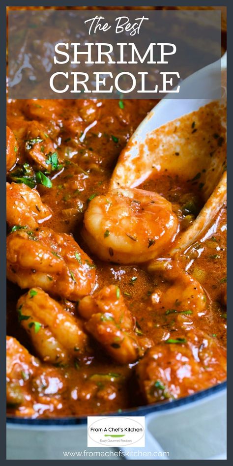 This is the best shrimp Creole recipe! This delicious recipe is always a hit! This beloved New Orleans dish is super easy to make, doesn’t require a roux, and can be on the table in about 45 minutes for a taste of the Big Easy any night! Grab your supplies and make it today! Cajun Shrimp Creole Recipes, Shrimp And Sauce Recipes, Healthy Shrimp Creole Recipe, Cajun Shrimp Dinner Recipes, Shrimp Etouffee Recipes Louisiana Easy, Best Shrimp Creole Recipe, Seafood Creole Recipe, Food For Pescatarians, Healthy Creole Recipes