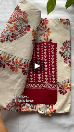 Katha Stitch Saree, Katha Stitch, Kantha Work Sarees, Stitch Saree, Kantha Sarees, Blouse Stitching, Kantha Work, Pure Cotton, Saree