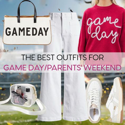 Game Day Outfit Over 40, Parents Weekend Outfits, College Parents Weekend Outfit, Parents Weekend Outfit For Mom, College Parents Weekend, Mom Game Day Outfit, College Parents, Weekend Games, Summer Workout Outfits