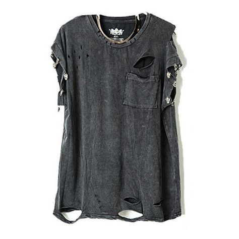 Punk Style Ripped T-Shirts With Skeleton Embellishment Destroyed T Shirt, Ripped Shirts, Ripped Tshirt, Look Grunge, Punk T Shirt, Distressed Shirt, Latest Street Fashion, Style Punk, Rock T Shirts