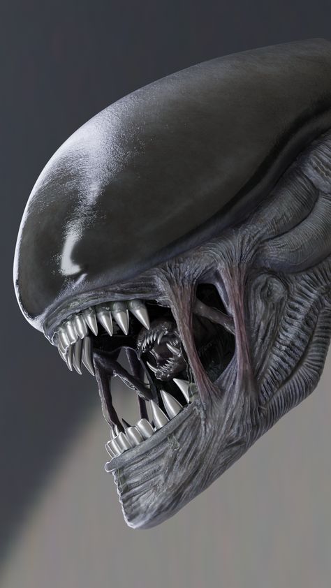 Alien Xenomorph head Xenomorph Head, Facehugger Alien, Alien Halloween, Alien Xenomorph, Motorcycle Tank, Fantasy Stuff, Photo Printing, Mural, Marvel