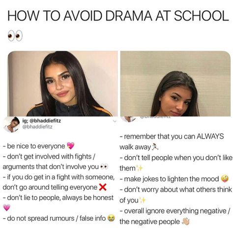 How To Deal With Haters At School, How To Avoid Drama At School, Uniform Tips School, How To Avoid Drama, How To Stay Out Of Drama At School, How To Survive School With No Friends, New School Tips Moving To A, How To Act At School, How To Act In School