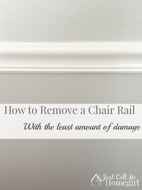 Chair Rails In Bedroom, Painting A Room With A Chair Rail, How To Remove Molding From Walls, Chair Rail Update Ideas, Chair Rail Makeover, What To Do With Chair Rail, Removing Chair Rail Before And After, Chair Rail Trim Ideas, Painting Over Chair Rail