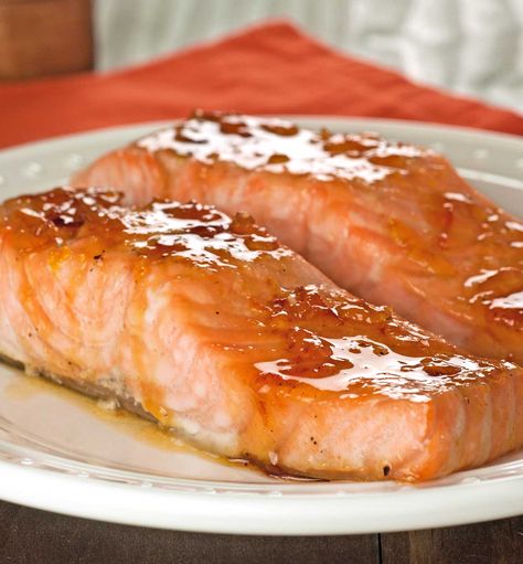 Sauces For Ravioli, Bourbon Salmon, Brown Sugar Glazed Salmon, Bourbon Glazed Salmon, Honey Glazed Salmon Recipe, Orange Glazed Salmon, Cheese Patties, Baked Teriyaki Salmon, Oven Roasted Salmon