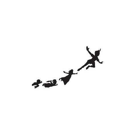 Peter Pan and Wendy Off to Neverland Temporary Tattoo, various sizes... ($1.33) ❤ liked on Polyvore featuring accessories and body art Peter Pan Finger Tattoo, Peter Pan Behind The Ear Tattoo, Peter Pan Silhouette Tattoo, Tiny Peter Pan Tattoo, Peter Pan Wendy Tattoo, Small Peter Pan Tattoo, Peter And Wendy Tattoo, Wendy Darling Tattoo, Neverland Tattoo Ideas