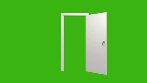 White Door Opening Animation Chroma Key Green Screen Background. 4K Resolution Green Screen Animation, Green Screen Video Backgrounds, Green Screen Backgrounds, Tree Saw, Chroma Key, Video Background, White Doors, Logo Banners, Cityscape Photos